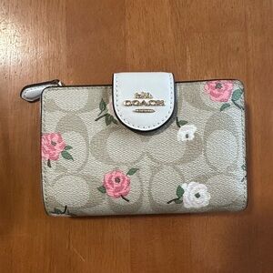 Coach Medium Corner Zip Wallet with Floral Print